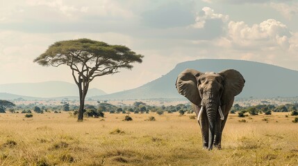 Obraz premium African Elephant in the Savanna