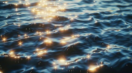 A close-up view of sparkling water reflecting light.