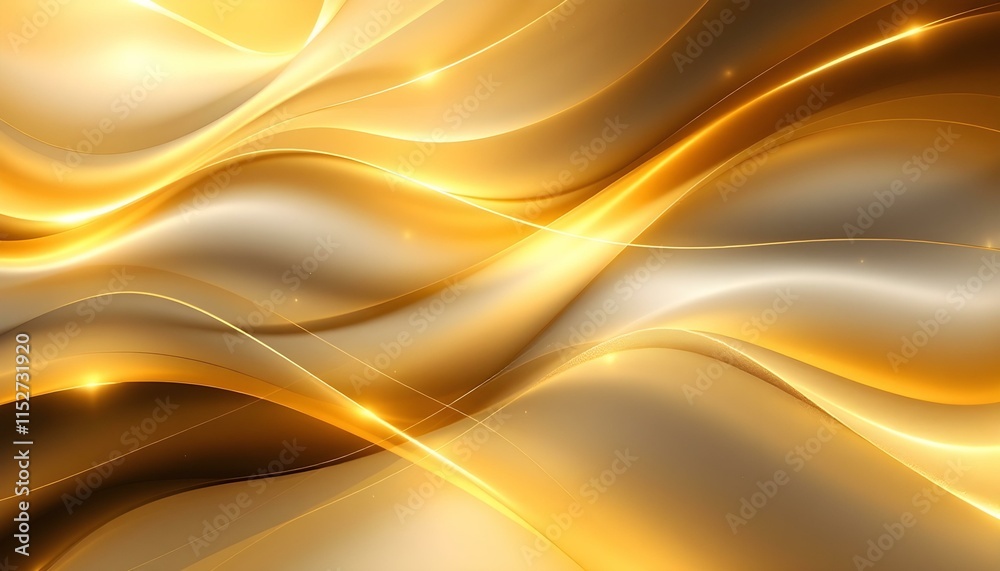 Poster line curve golden luxury on a brown background. a realistic template cover 3d style design. elegant 