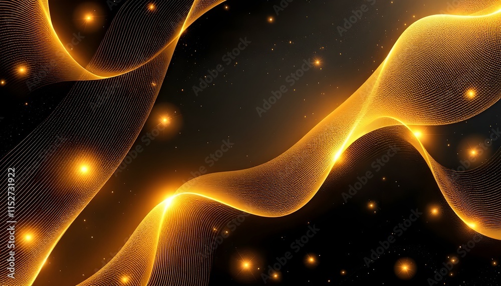 Poster line curve golden luxury on a brown background. a realistic template cover 3d style design. elegant 