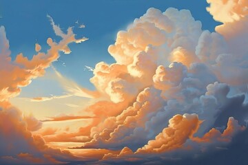 clouds descending from the sky a majestic illustration of big fl