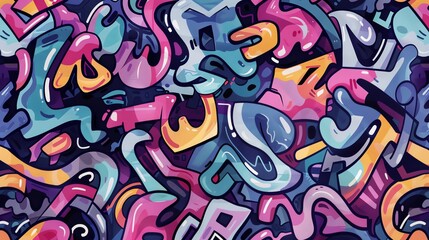 Fototapeta premium A colorful, abstract pattern with a graffiti style.