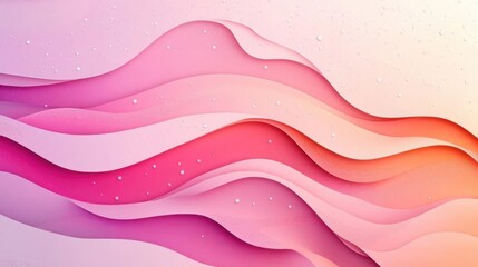 Pink and Orange Waves Flow Smoothly, Dynamic Fluid Background with Soft Pastel Colors and Subtle Dotted Texture.