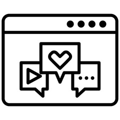 Digital Marketing Outline Icon, Business and Marketing Outline Icon