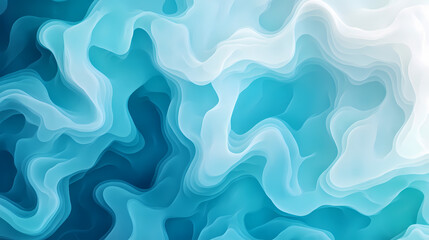 Obraz premium Aerial light blue abstract gradient background blur white waves pattern. Aureole. Illustration
