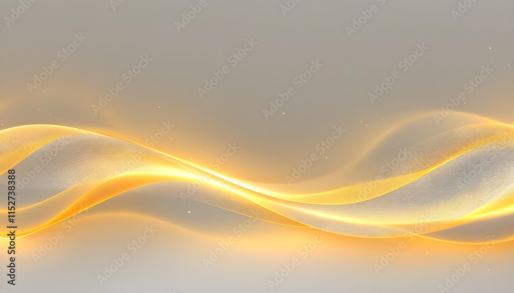 Poster luxury gold background. abstract white and golden lines background with glow effect. modern style wa