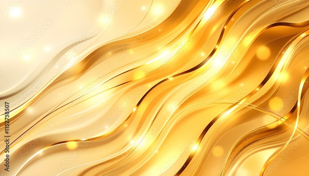Aufkleber luxury gold background. abstract white and golden lines background with glow effect. modern style wa