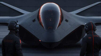 Futuristic High-Tech Stealth Drone in Action