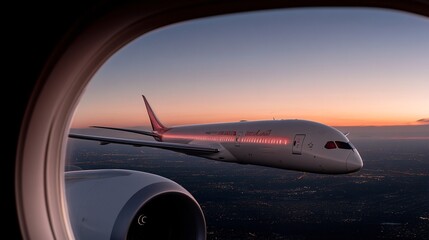Fototapeta premium Aerial View of a Wing During Sunset