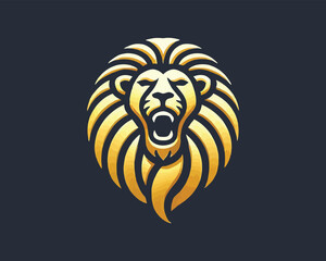 Lion Roar head Mascot logo design icon symbol vector illustration. 