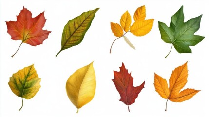 Autumn Leaves Showcase Vibrant Fall Colors and Nature's Beauty. Seasonal Changes, Leaf Collection, Botanical Illustration.