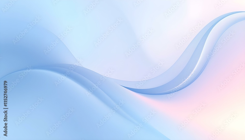 Poster minimal very light blue background. simple pattern. abstract blue and white liquid wavy shapes futur
