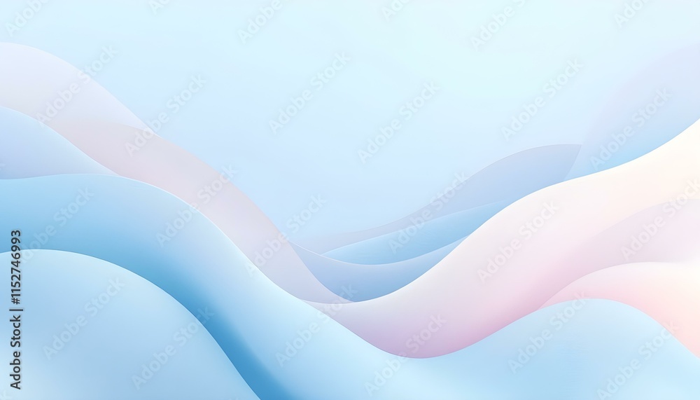 Poster minimal very light blue background. simple pattern. abstract blue and white liquid wavy shapes futur