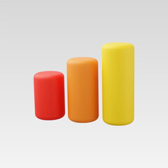 3d Realistic Graph chart vector illustration