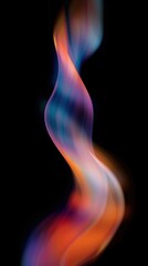 Abstract colorful smoke wave against black background