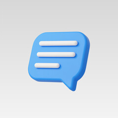 3d Realistic Chat or Message Icon vector illustration