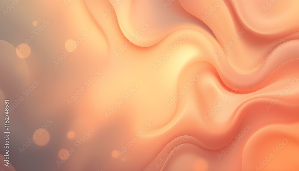 Fototapete Minimalistic clean orange waves abstract background. Abstract soft orange gradient waves background with smooth light transitions. Abstract orange waves, flowing gradient design, soft minimalistic
