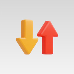 3d Realistic Arrow Up and down vector illustration