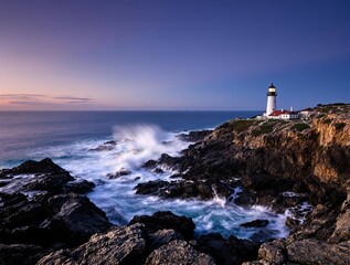 Obraz premium lighthouse at dusk
