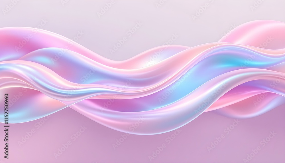 Aufkleber modern and futuristic design concept, abstract wavy shape in blue and orange reflecting light on a s