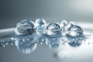 Abstract Water Droplets on Reflective Surface