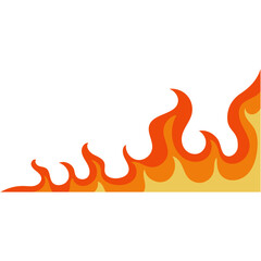 Cartoon Fire Border Illustration. Isolated on White Background.