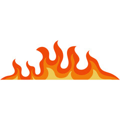 Cartoon Fire Border Illustration. Isolated on White Background.