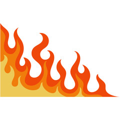 Cartoon Fire Border Illustration. Isolated on White Background.