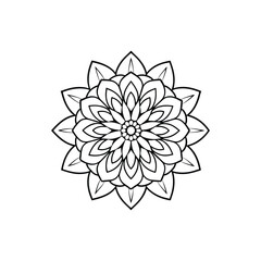 Floral mandala line art illustration