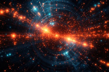 Obraz premium Abstract Network Data Flow