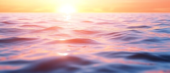 Obraz premium Serene sunset over calm ocean water.