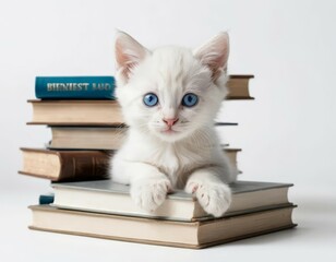 kitten and books