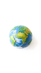 Fototapeta premium Planet Earth made of plasticine and isolated on white background, simple style