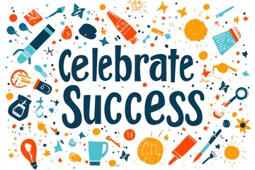 Fototapeta premium Celebrate Success with Creative Graphic Elements