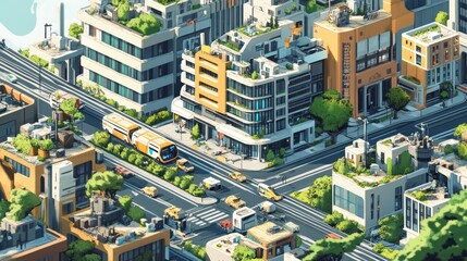 Fototapeta premium Futuristic Cityscape: A Vibrant Metropolis of Tomorrow