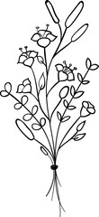 Hand drawn flowers and plants
