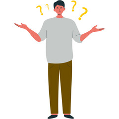 People Asking Question Character. People Solving Problem. Vector Illustration