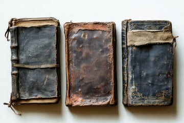 Three Antique Leather-Bound Books