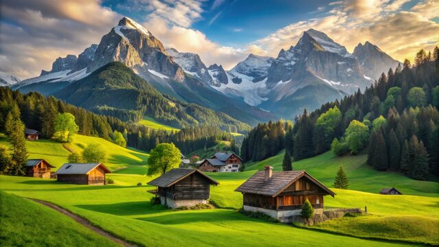 Spring Landscape Switzerland Imagens – Procure 87,857 fotos