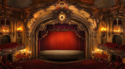 Obraz premium Magnificent Grand Theatre: A Majestic Stage Awaits