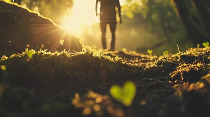 Walking Through a Forest in Soft Natural Light
