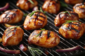 Grilled Chicken Breast with Rosemary and Red Onion