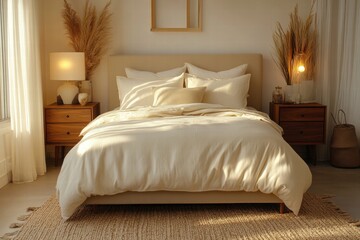 Sunlit Minimalist Bedroom Interior