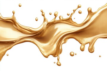 Golden Liquid Splash, Metallic Gold Flow, Abstract Background