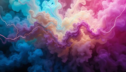 Obraz premium Abstract Colorful Swirling Smoke Cloud Design