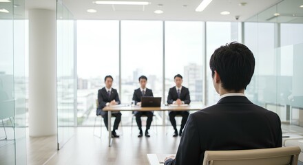 Fototapeta premium 企業の面接を受ける男性 - 就職活動 - 背景