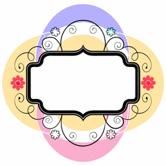 Fototapeta premium Colorful decorative frame with empty copy space for text on a soft pastel background 