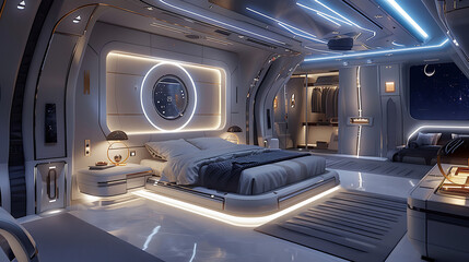 Obraz premium luxary airy bedroom interior design