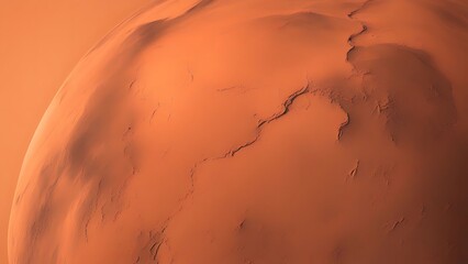 A simple representation of Mars with a smooth orange gradient and faint surface details.