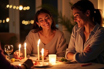 Celebrate Special Moments with Loved Ones: Intimate Dinner with Candles and Smiles